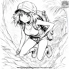 Anime Girl on Adventure Coloring Pages