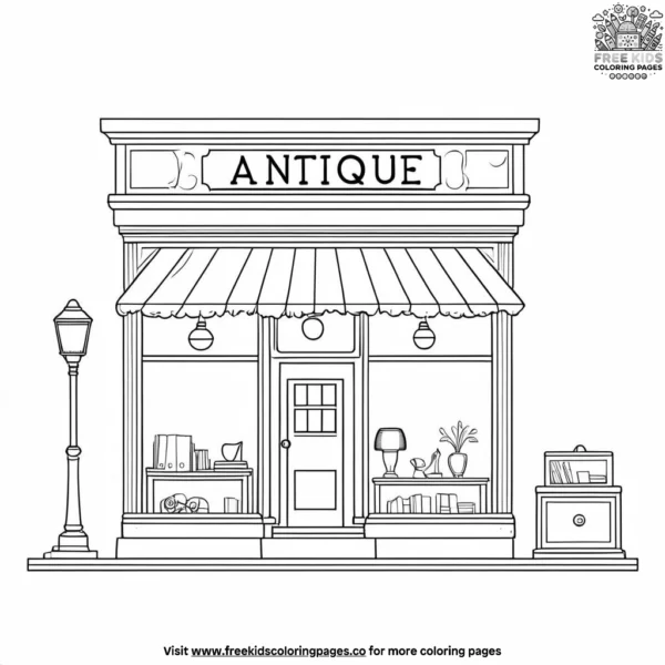 Antique store coloring pages