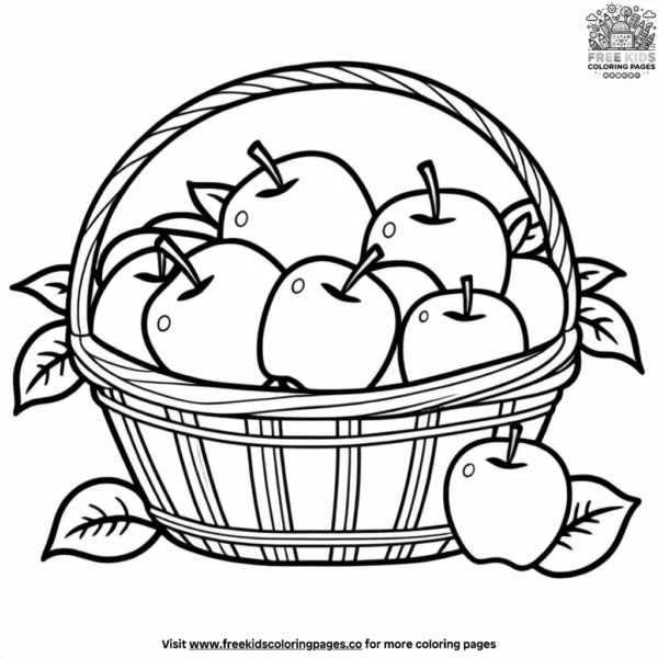 Apple basket bounty coloring pages