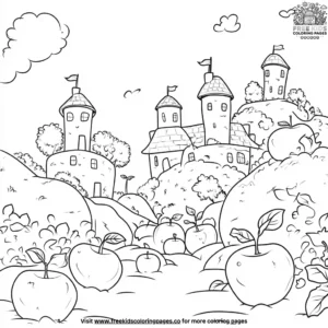 Apple Fairyland coloring pages