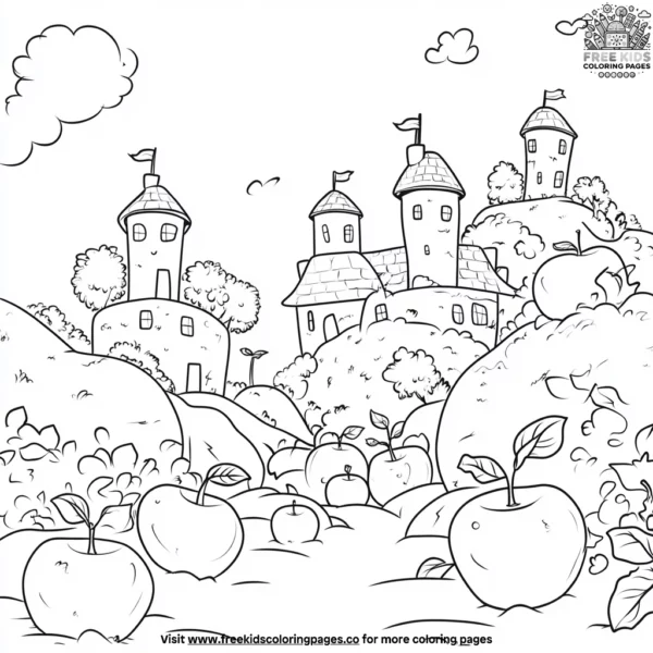 Apple fairyland coloring pages