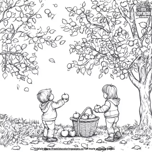 Apple orchard outings coloring pages