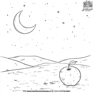 Apple Under the Moon coloring pages