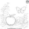 Apple and Butterfly coloring pages