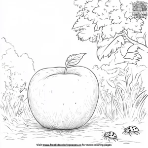 Apple and Ladybug coloring pages