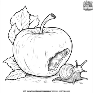 Apple and Snail coloring pages