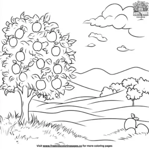 Apples in a Field coloring pages