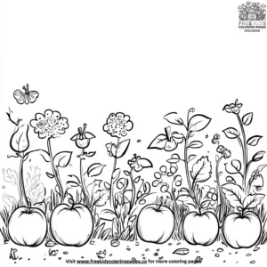 Apple in a Garden coloring pages