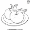 Apple on a Plate coloring pages