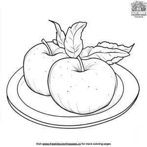 Apple on a Plate coloring pages