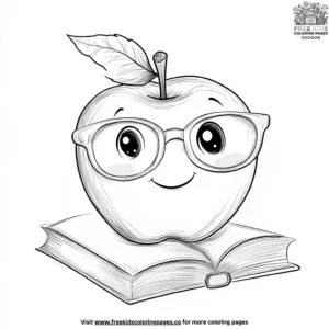 Apple with Glasses coloring pages