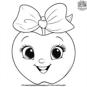 Apple with a Bow coloring pages