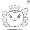 Apple with a Crown coloring pages