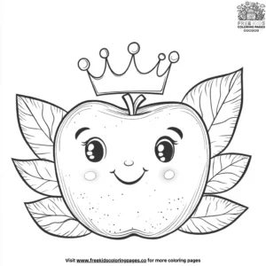 Apple with a Crown coloring pages