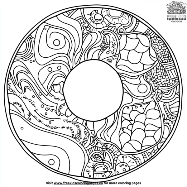 Artistic patterns on donuts coloring pages