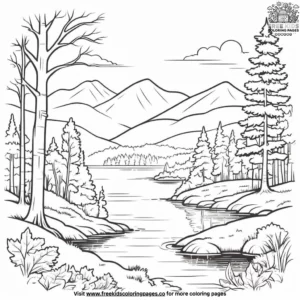 Autumn Landscape Coloring Pages