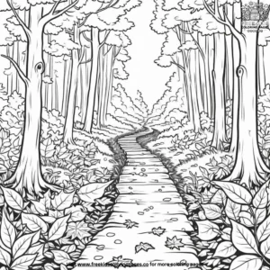 Autumn Leaf Trail Coloring Pages