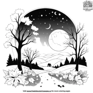 Autumn Night Sky Coloring Pages