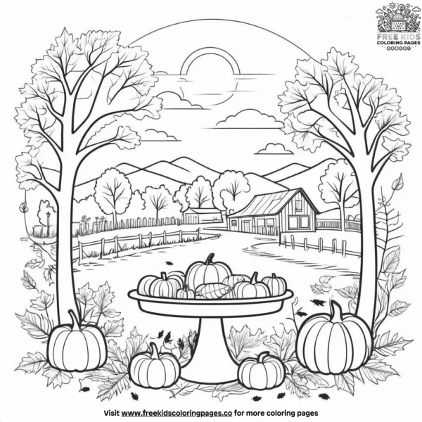 Autumn reflection and gratitude coloring pages