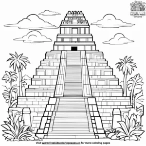 Aztec Temple Coloring Pages