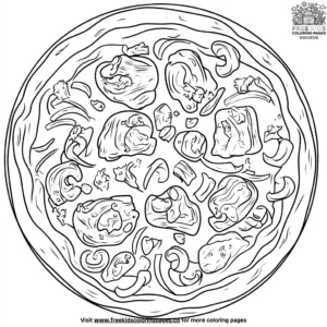 BBQ Chicken Pizza Coloring Pages