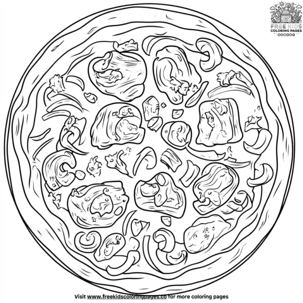 Bbq chicken pizza coloring pages