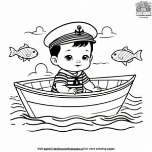 Baby Sailor On Boat Coloring Pages