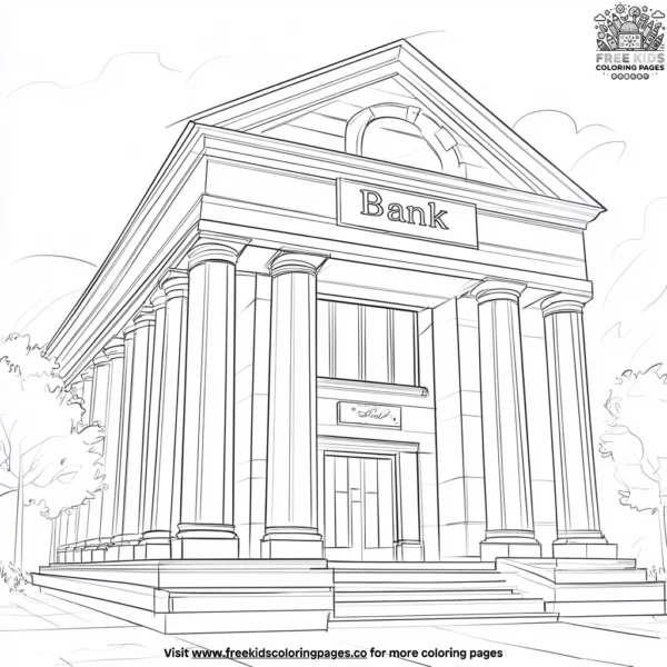 Bank coloring pages