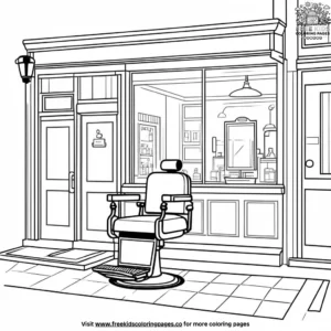 Barber shop coloring pages