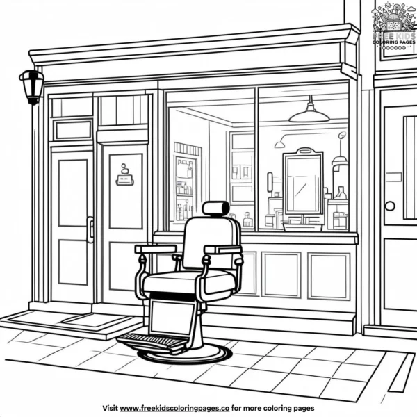 Barber shop coloring pages