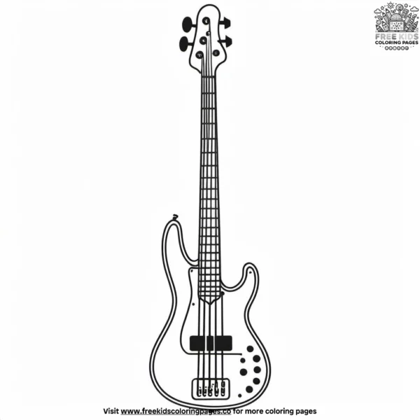 Bass guitar coloring pages