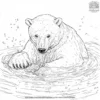 Bathing Polar Bear Coloring Pages