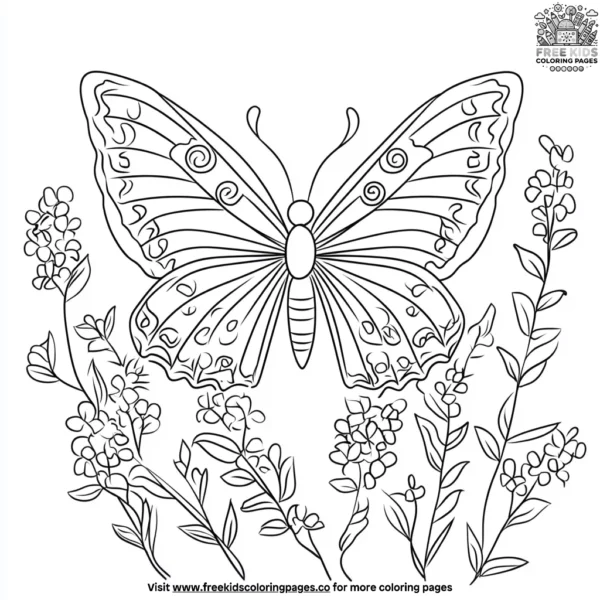 Beautiful butterflies coloring pages