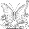 Beautiful Butterfly on a Flower Coloring Pages