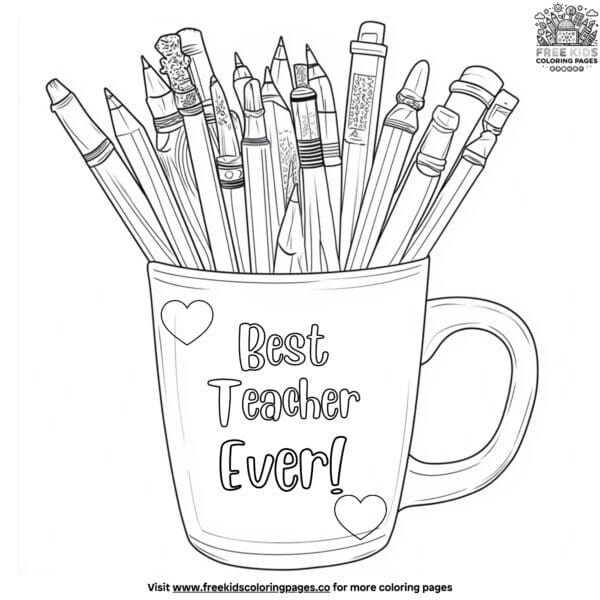 Best teacher ever coloring pages