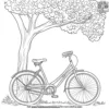 Bicycle Parked by a Tree Coloring Pages