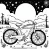 Bicycle Under a Starry Sky Coloring Pages