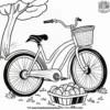 Bicycle and Picnic Basket Coloring Pages