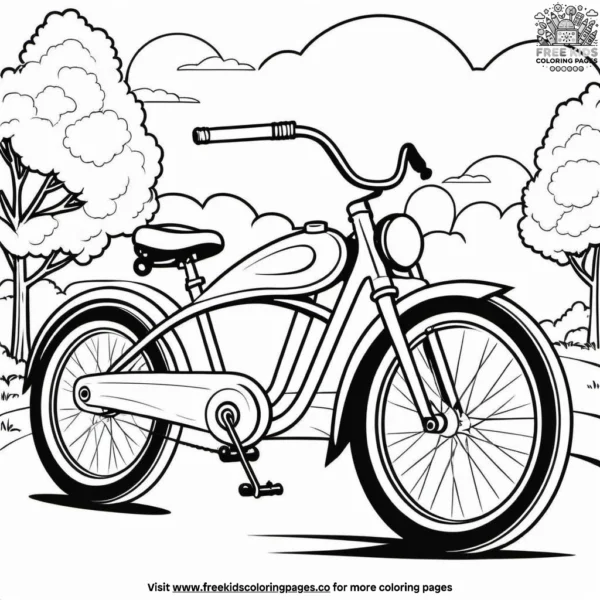 Bicycle on a sunny day coloring pages