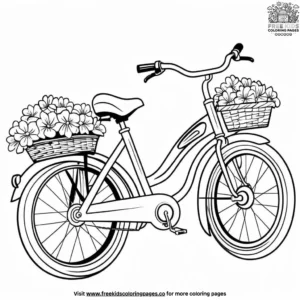 Bicycle with a Flower Basket Coloring Pages