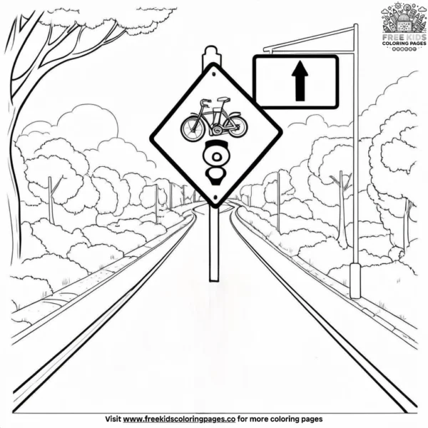 Bike lane coloring pages