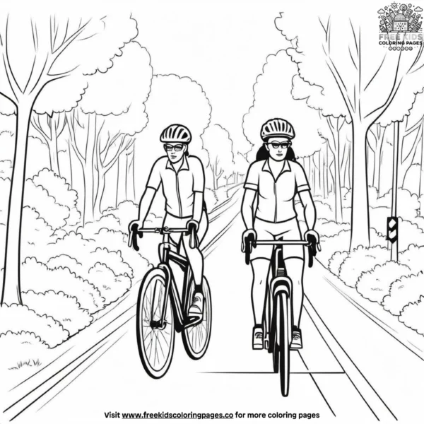 Bike path rules coloring pages