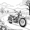 Bike on a Country Road Coloring Pages