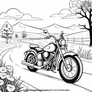 Bike on a Country Road Coloring Pages