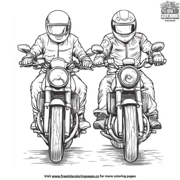 Biker buddy coloring pages