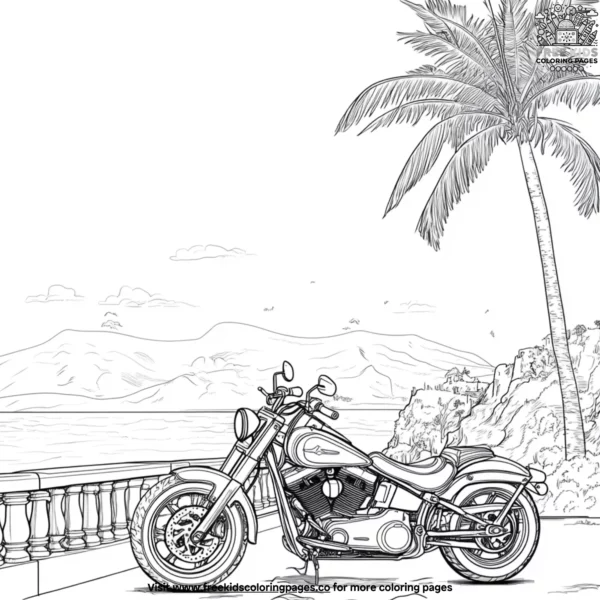 Biker's paradise coloring pages