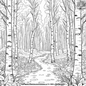 Birch grove coloring pages