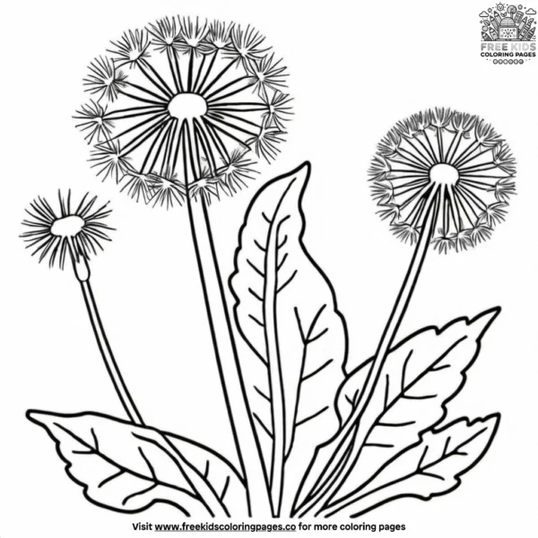 Bitter dandelion greens coloring pages