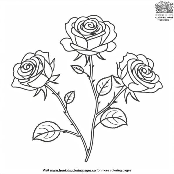 Blooming rose garden coloring pages