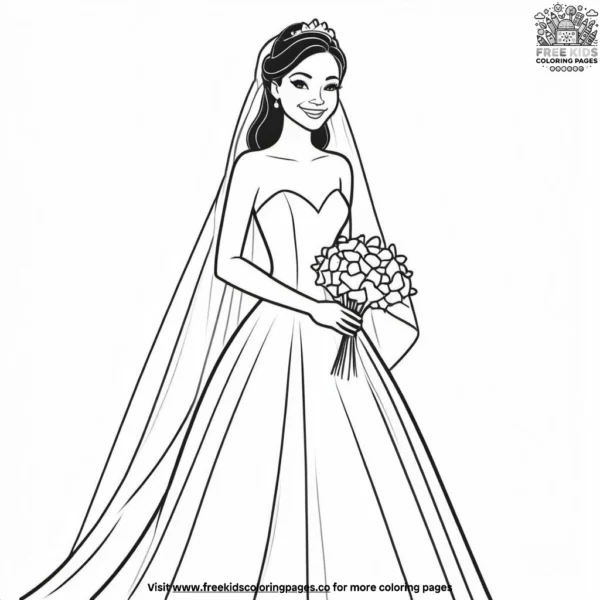 Blushing bride coloring pages